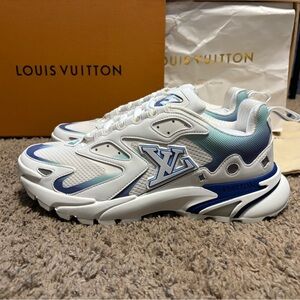 Louis Vuitton Men's Gradient Blue and White Sneakers